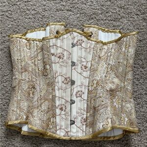 Elegant Brocade Corset with Gold Accents